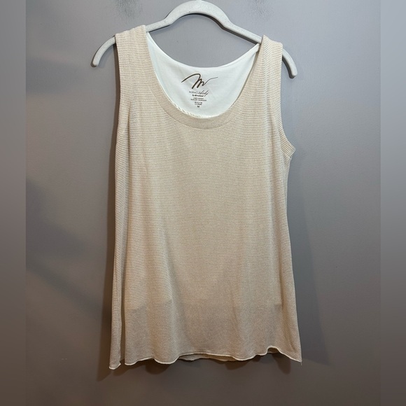 Miraclesuit Tops - Miracle body by Miraclesuit Gold Stripe Tank Top Size M